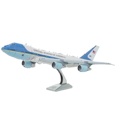 MetalEarth Aviation: AIR FORCE ONE 17,78x14,73x6,1cm, maquette 3D en métal avec 2,75 feuilles, sur carte 12x17cm, 14+