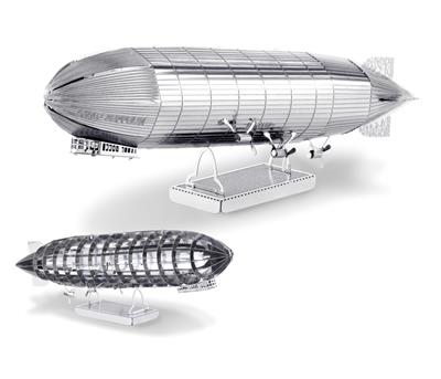 MetalEarth Aviation: GRAF ZEPPELIN 12.1x3.5x3.7cm, maquette 3D en métal avec 2 feuilles, sur carte 12x17cm, 14+