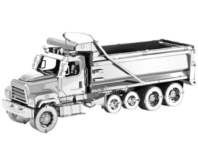 MetalEarth: FREIGHTLINER / DUMP TRUCK 10x2.69x3.99cm, maquette 3D en métal avec 3 feuilles, sur carte 12x17cm, 14+