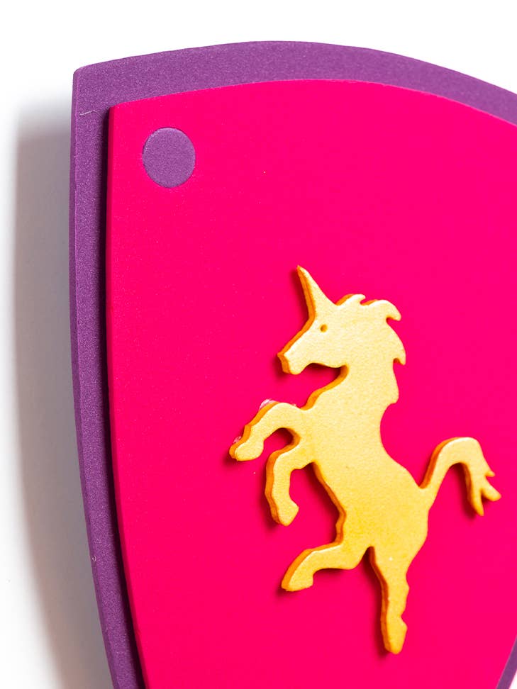 Bouclier Softik Rose avec Licorne