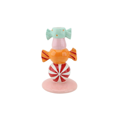 Stapled Toffee Candy Candle Holder - Multicolor - 11x11x18cm