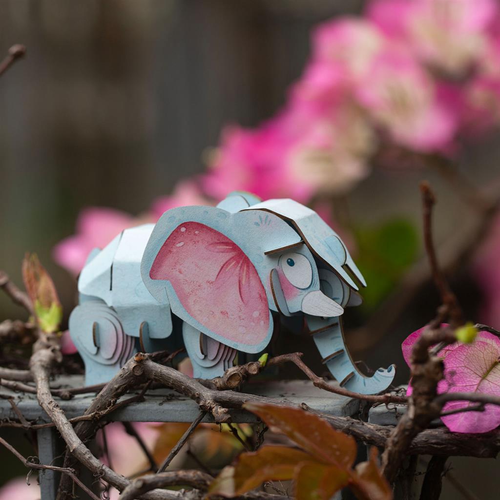 3D Construction Puzzle - African Elephant