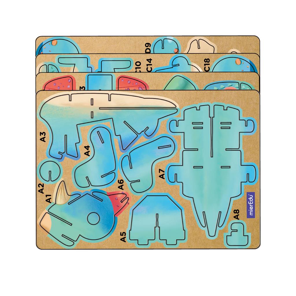 Puzzle 3D Construction - Triceratops