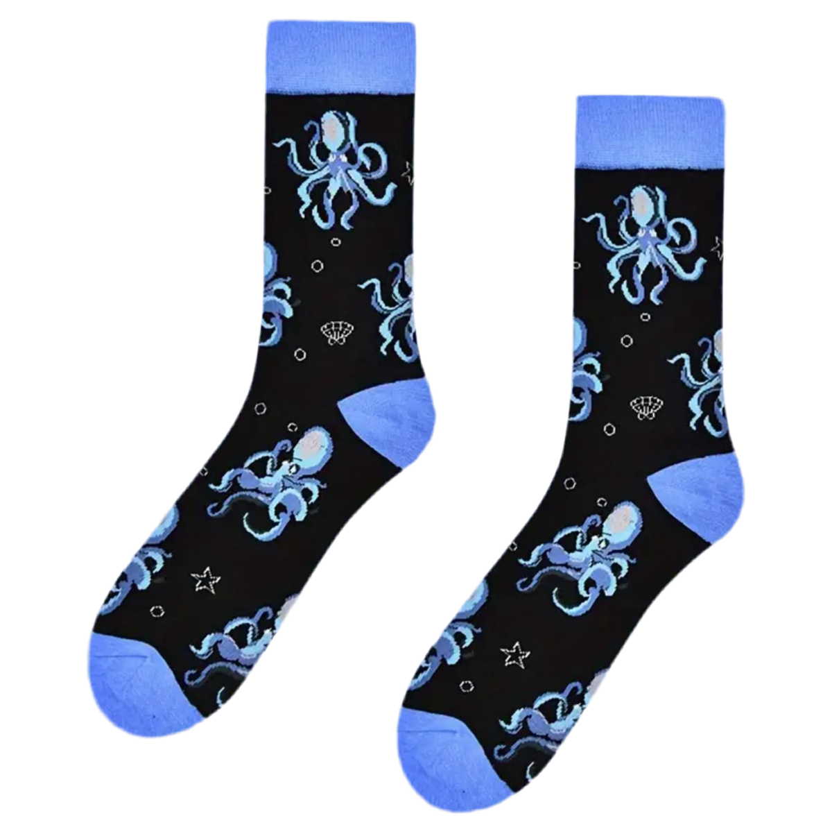 Calzini blu a forma di polpo