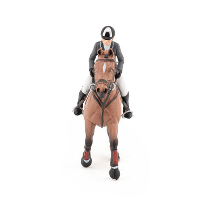 Figurine Cheval de concours et son cavalier Papo - cheval