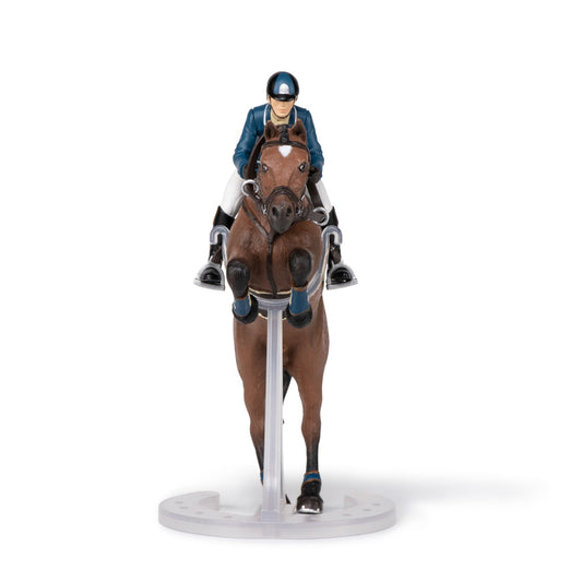 Show Jumping Horse and Rider Figurine