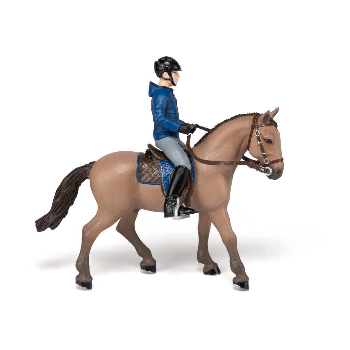 Walking Horse and Rider Figurine