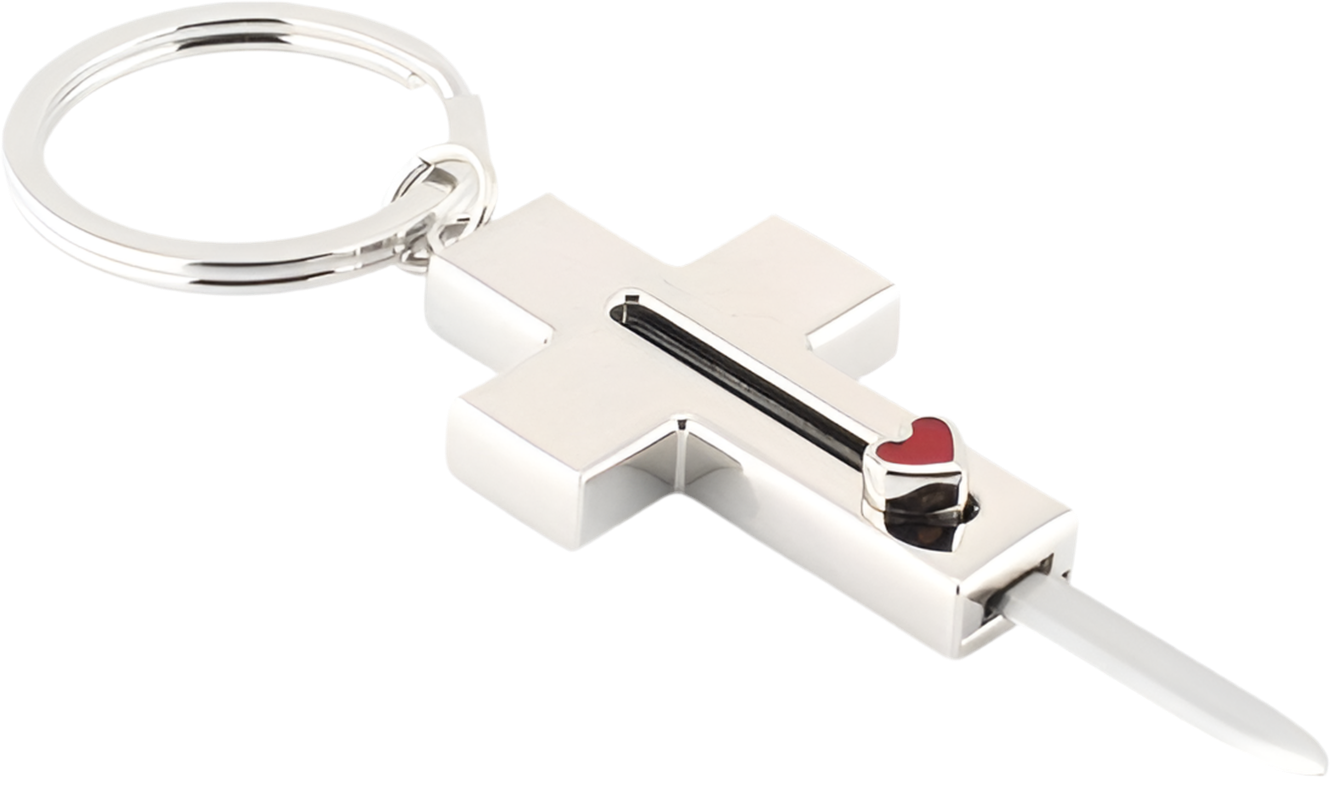 Porte clés Croix Couteau