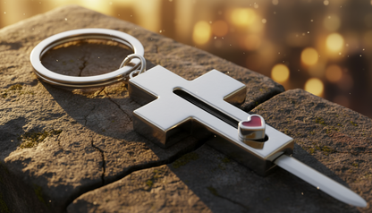 Porte clés Croix Couteau