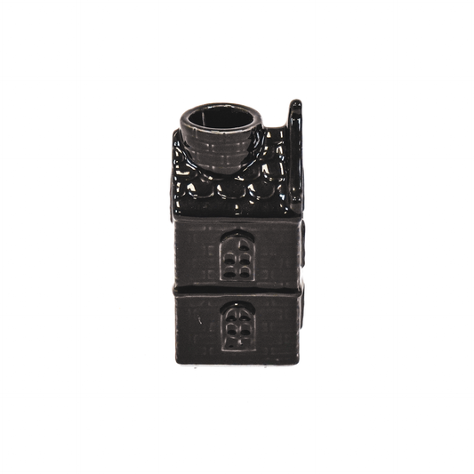 Candlestick - Home - Ceramic - Black - 6x5.5x11cm