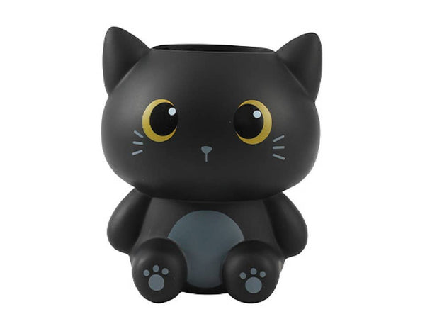3D black cat pen holder
