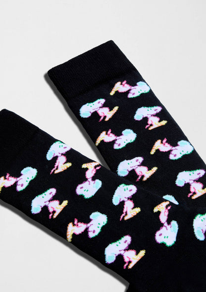 BeSnoopy Néon - Chaussettes 100 % coton biologique: Noir / 41/46