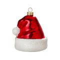 Weihnachtsanhänger Nikolausmütze aus Glas, 8,5 cm