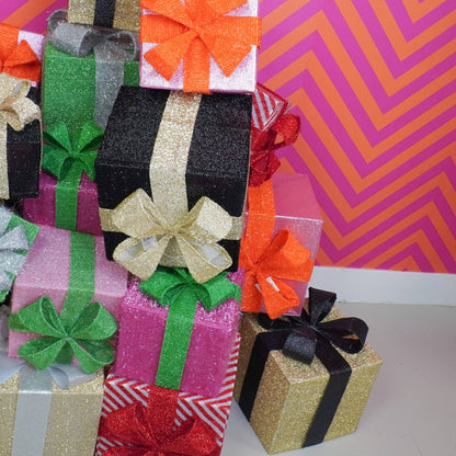 Cadeau de Noël à LED - S3 - Polystyrène - Rose/Orange - 15/20/25cm