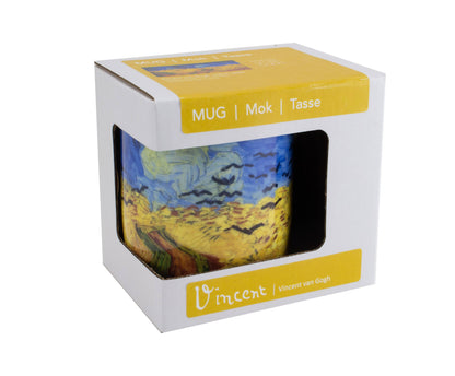 Mug in box, Van Gogh, Wheatfield with Crows, Auvers