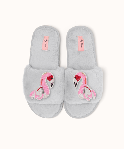 Paire de broches pour Chaussons - Flamant rose