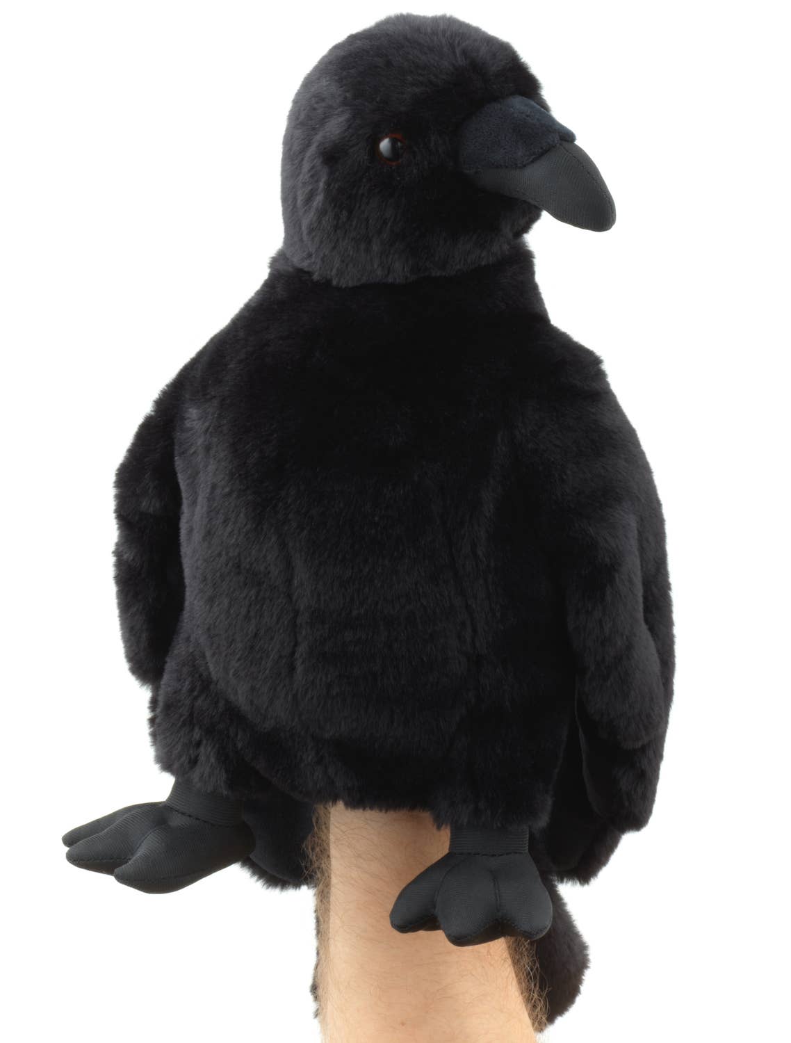 Marionnette à main corbeau à tête pivotante