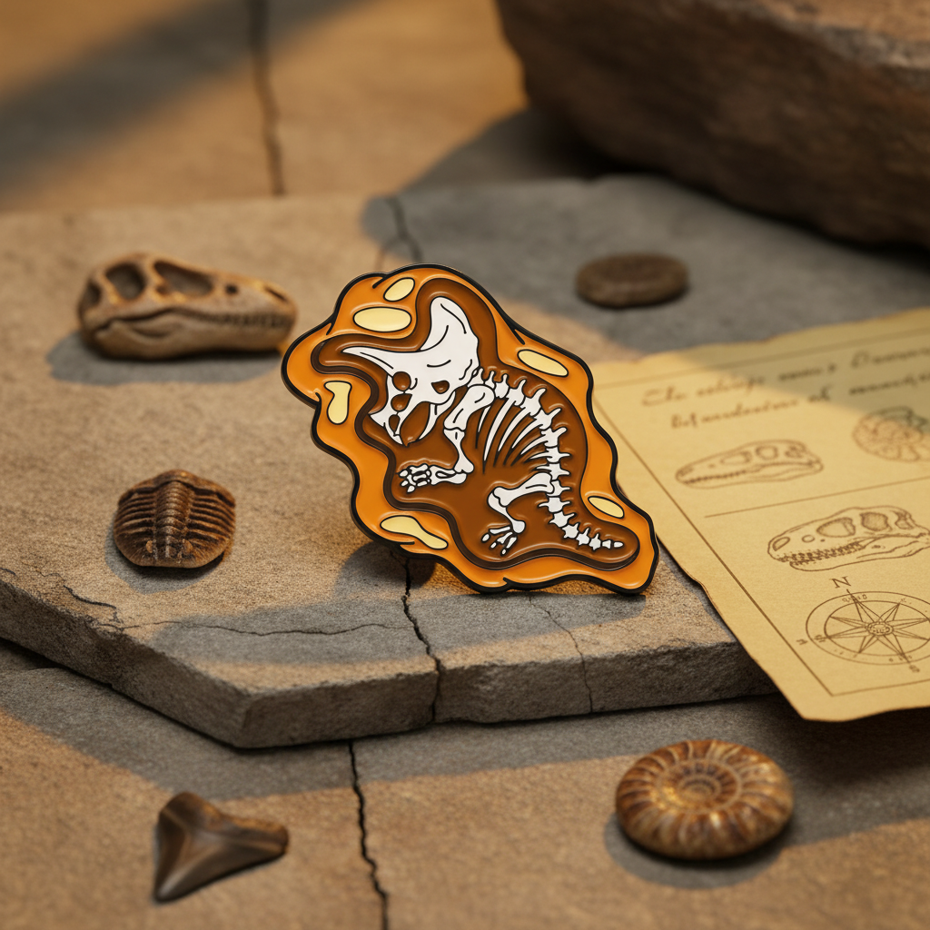 Triceratops Fossil Pin