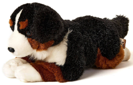 Bernese Mountain Dog plush toy, lying down