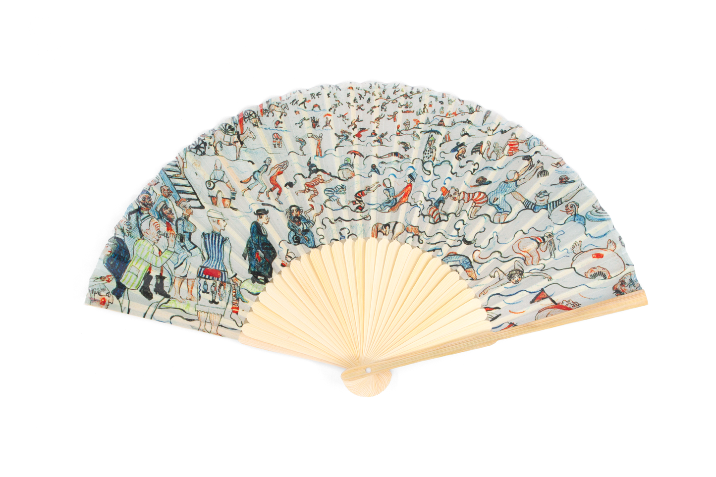 Hand fan, James Ensor The Baths at Ostend