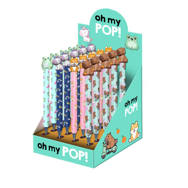 Présentoir 24 Unités Stylo Gel Effaçable Oh My Pop! « Mix »
