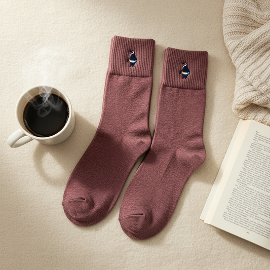 Embroidered Penguin Socks
