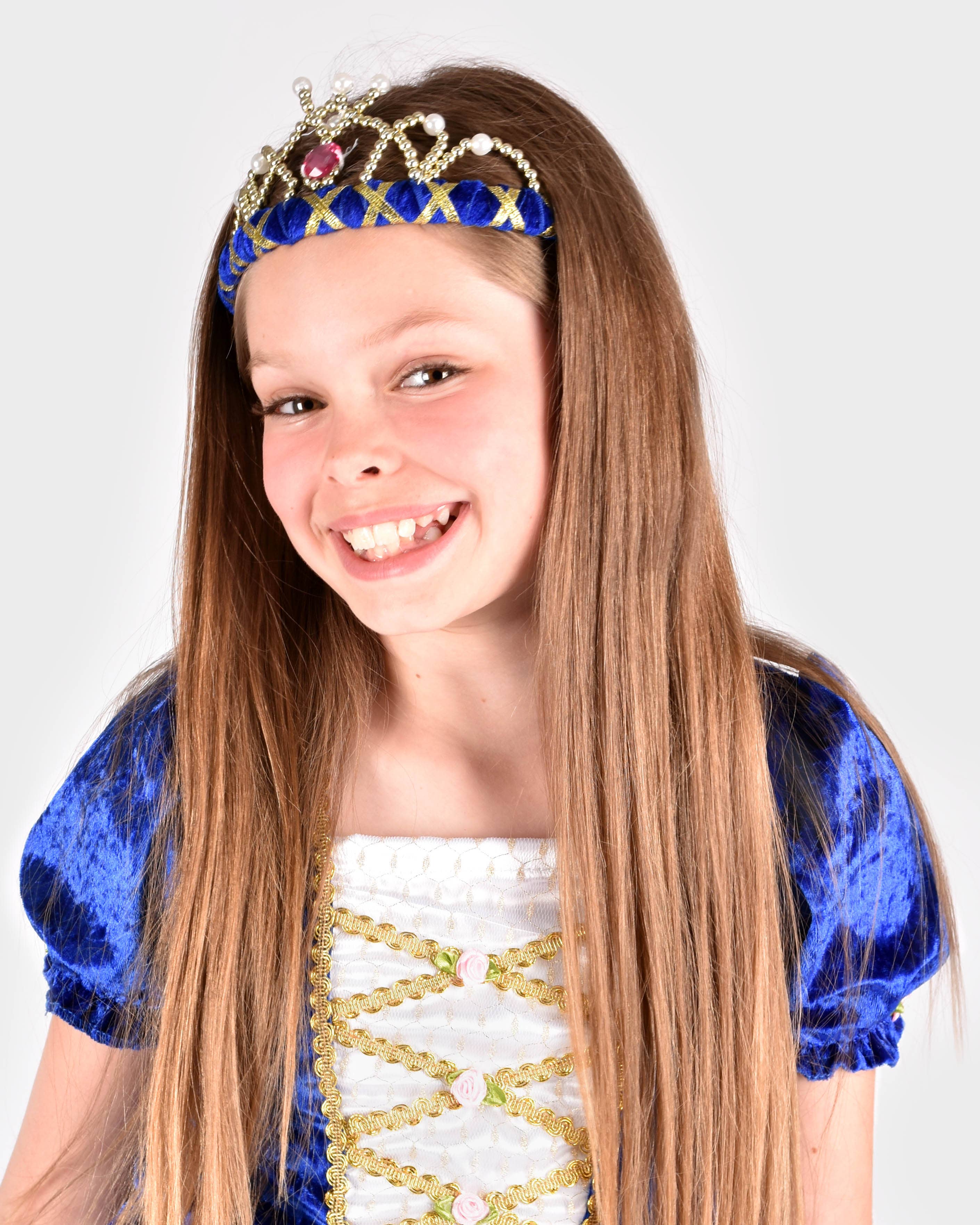 Blue velvet headband 14 cm