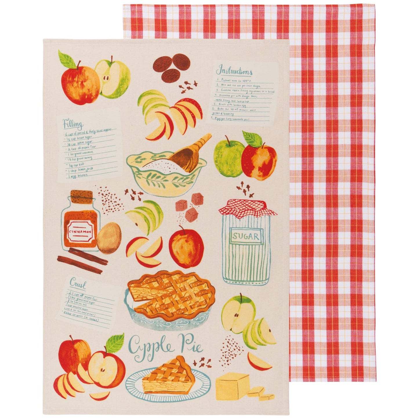 Set of 2 Apple Pie Tea Towels