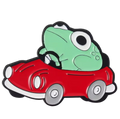 Frog Pin in Red Convertible