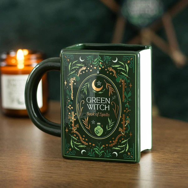 Mug en forme de livre Sorcière Verte « Livre de sorts »