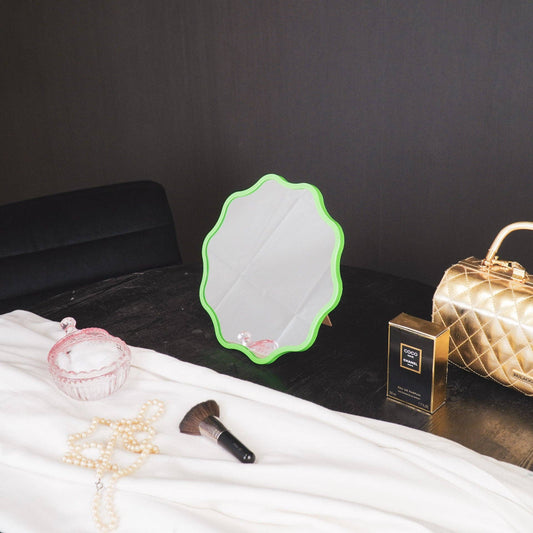 Makeup mirror - Round - Green - 25x1x25cm