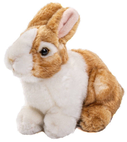 Sitting rabbit (brown and white) - cuddly toy/plush