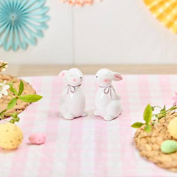 Salière et poivrière Lapins avec nœud – vue 2