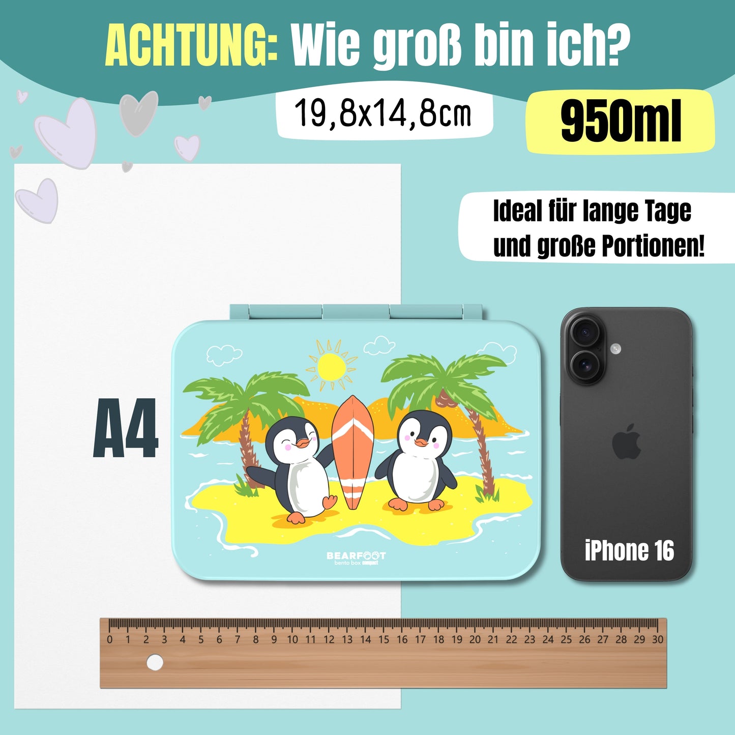 Bento Box with Compartments, Lightweight & Leakproof - Penguin