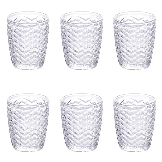 TWIST SET OF 6 WATER GLASSES TRANSPARENT COLOR 295ML - 5900635