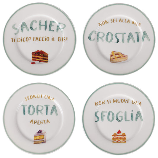 LE TRAVISATE 4 ASS. DESSERT PLATE B - 5901845