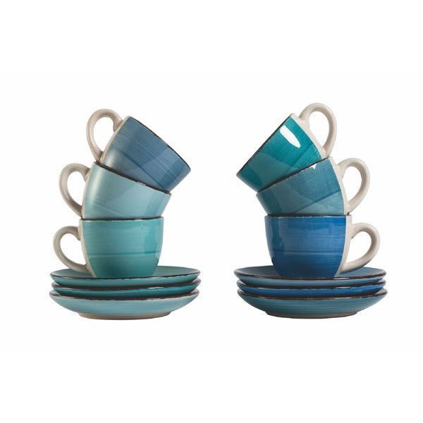 BAITA ACQUA SET OF 6 COFFEE CUPS WITH SAUCER - 5907226