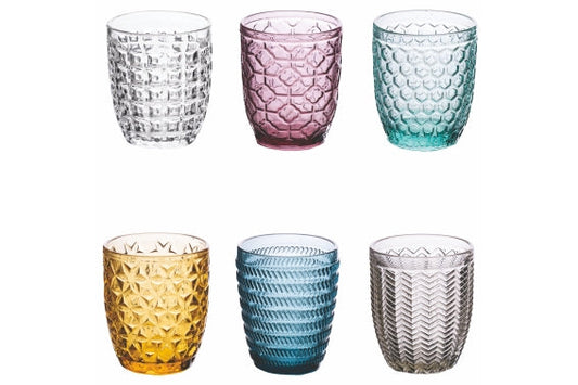 GEOMETRIE SET OF 6 ASSORTED WATER GLASSES 320 ML - 5912240