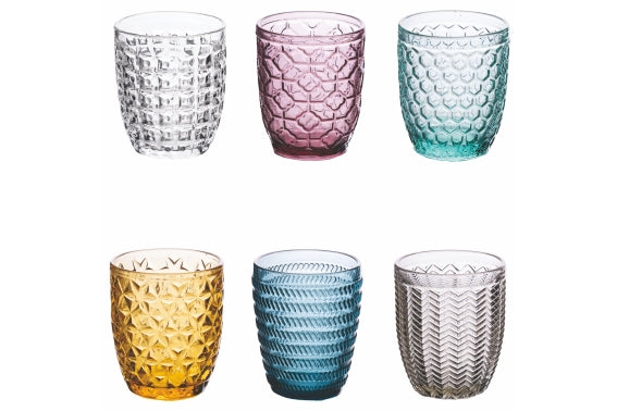 GEOMETRIE SET OF 6 ASSORTED WATER GLASSES 320 ML - 5912240