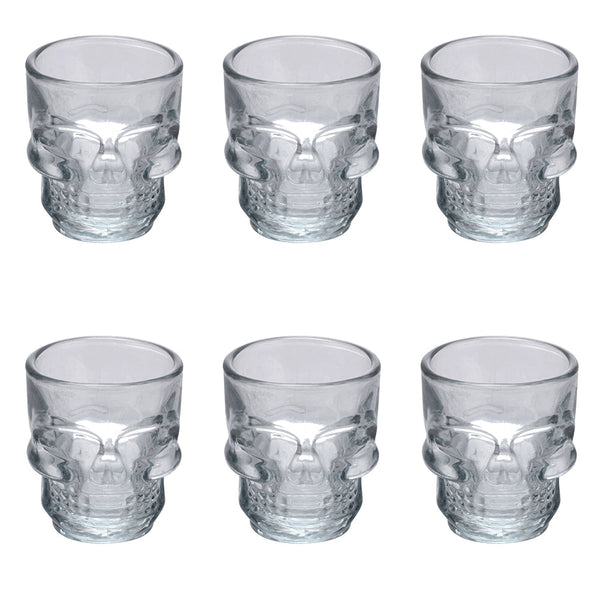 SKULL ICE SET OF 6 TRANSPARENT LIQUEUR GLASSES - 5913489