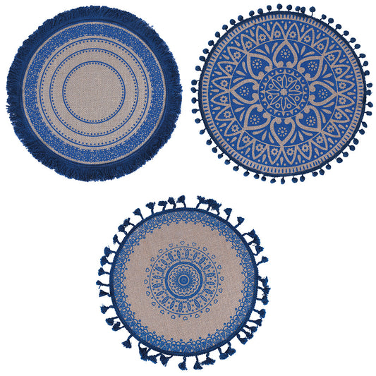 BLUE JUTE PLACEMAT 3 ASST - 5914040