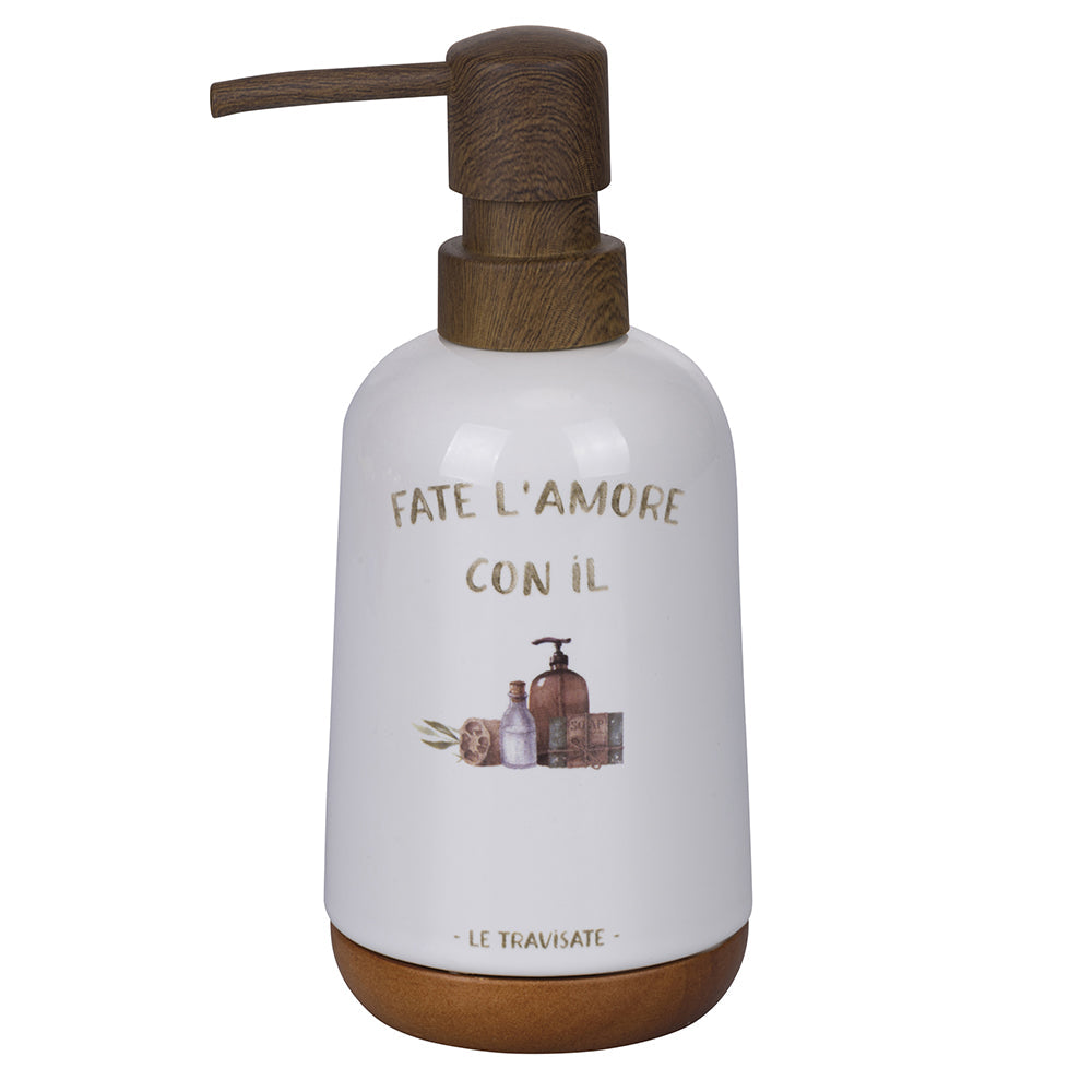 Stoneware liquid soap dispenser 350 ml, Le Travisate