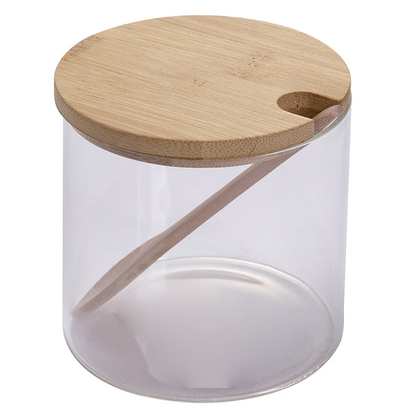 BAMBOO STOPPER SUGAR BOWL WITH SPOON - 5916820