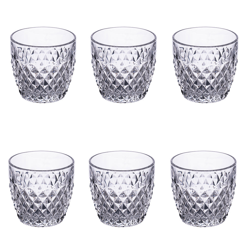 DIAMOND BALLOOM SET OF 6 TRANSPARENT GLASSES 350 ML - 5917070
