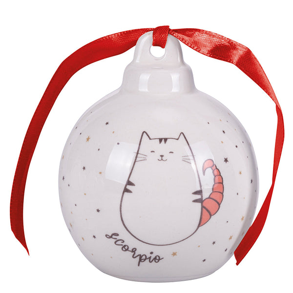 Ceramic Christmas bauble, Oroscocats Scorpio