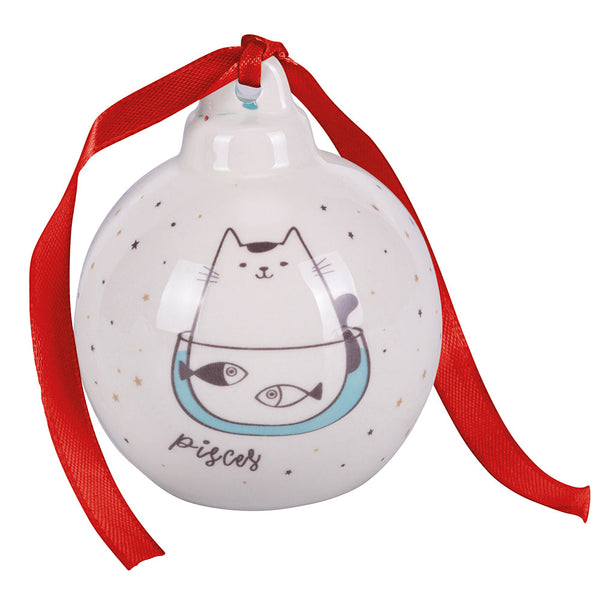 Ceramic Christmas bauble, Oroscocats Pisces