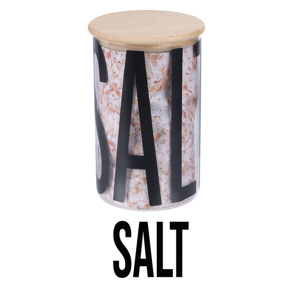 JAR WITH BAMBOO LID SALT - 5918535