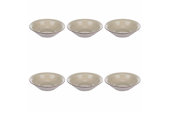 4 TONES SET 6PC SAND SOUP PLATE - 5920541