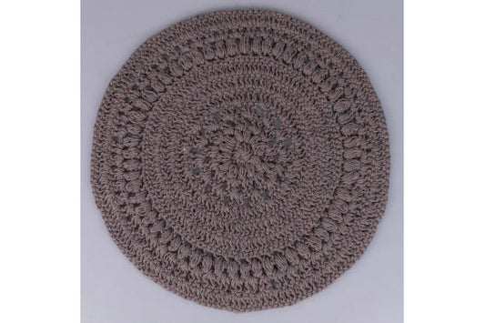 CROCHET PLACEMAT D 38CM DARK GREY - 5921187