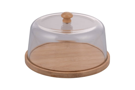 BAMBOO TRAY/GLASS DOME D.16,5 CM - 5921319